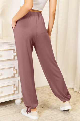 Full Size Soft Rayon Drawstring Waist Pants with Pockets - Pants - Basic Bae - Bottoms