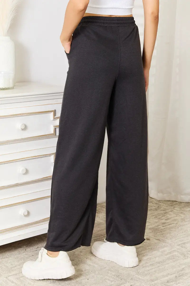 Wide Leg Pocketed Pants - Pants - Basic Bae - Bottoms