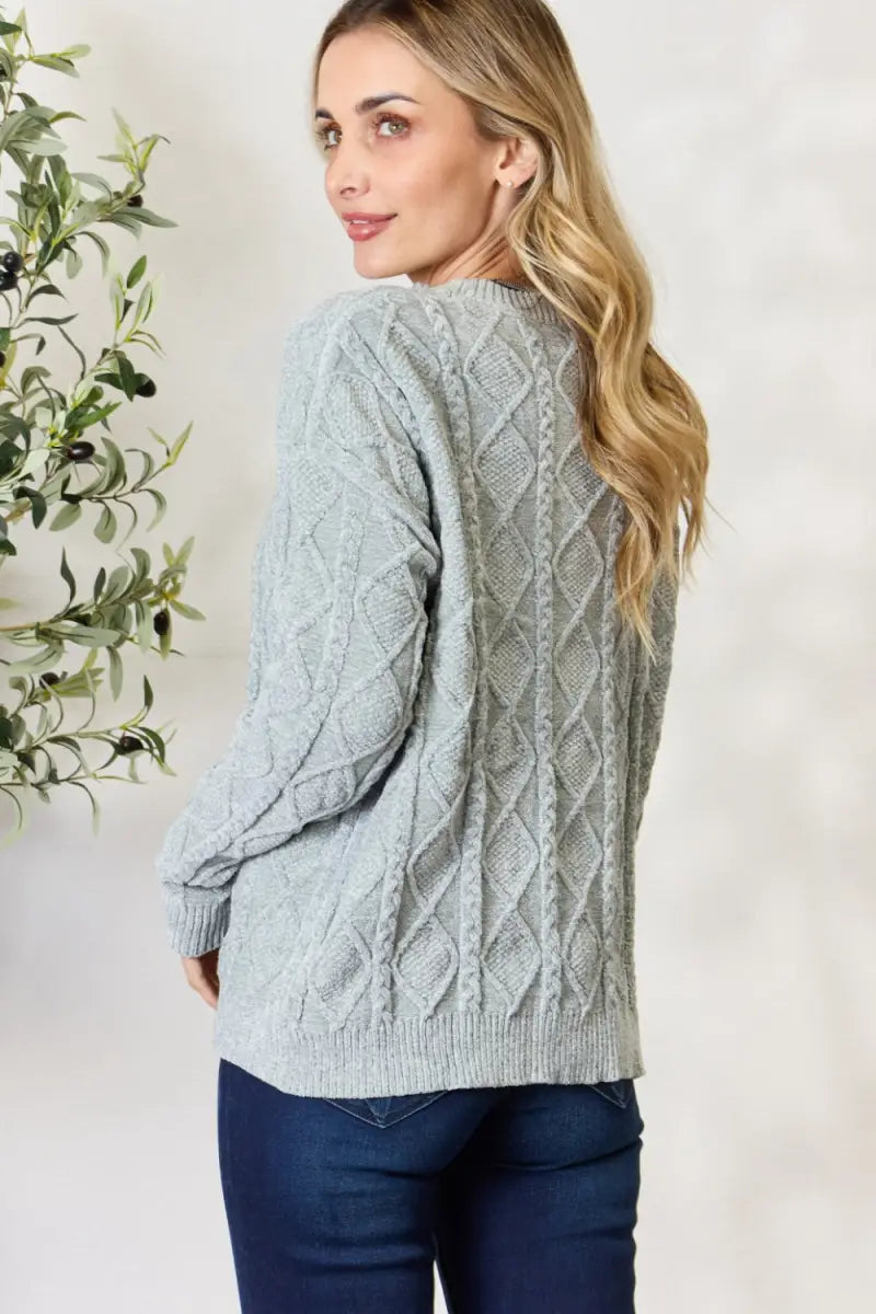 BiBi Cable Knit Round Neck Sweater - Sweater - BiBi - Latest Products