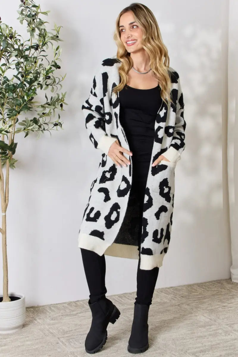 Leopard Open Front Cardigan - Cardigan - BiBi - Sweaters & Knitwear