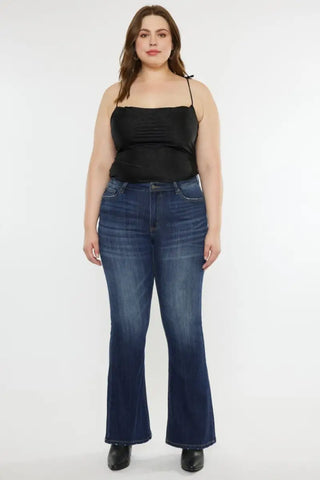 Full Size Mid Rise Slim Flare Jeans - Jeans - Kancan - Jeans & Denim