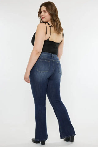 Full Size Mid Rise Slim Flare Jeans - Jeans - Kancan - Jeans & Denim