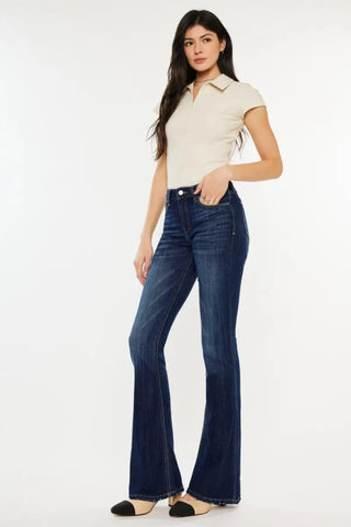 Full Size Mid Rise Slim Flare Jeans - Jeans - Kancan - Jeans & Denim