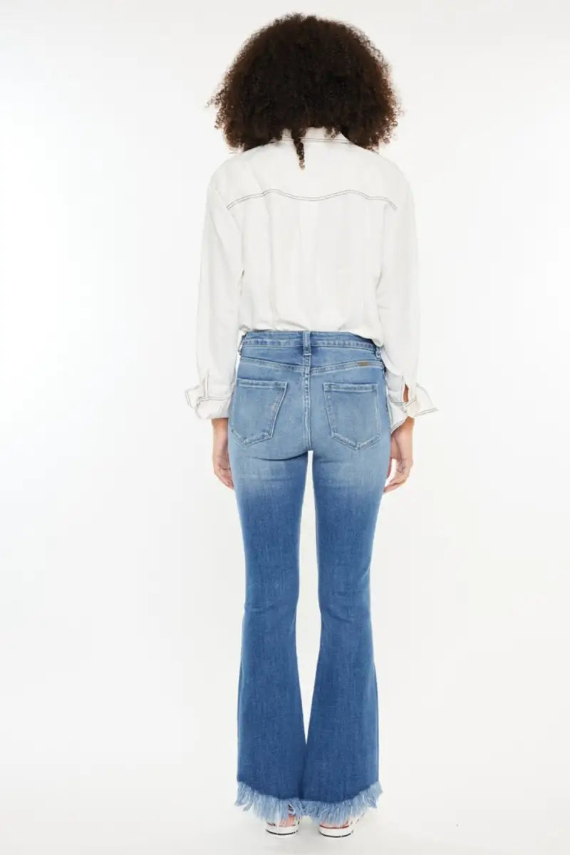 High Rise Frayed Hem Jeans - Jeans - Kancan - Jeans & Denim