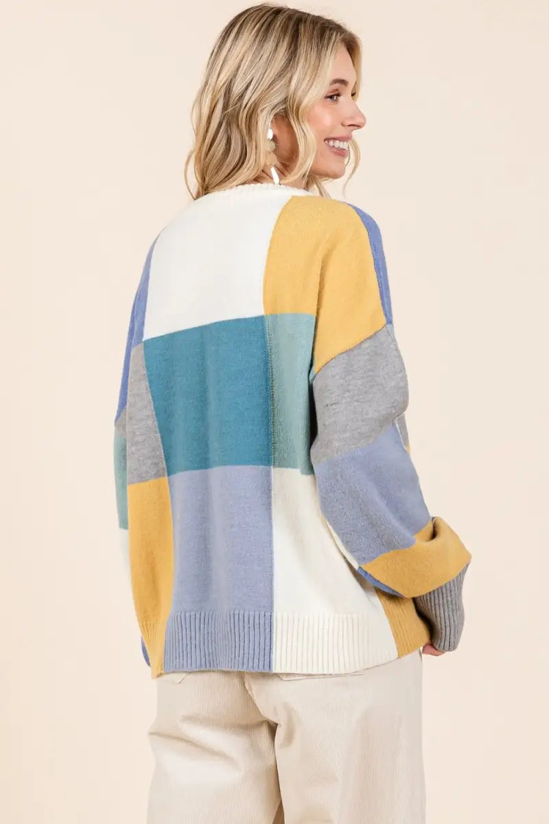 Color Block Round Neck Sweater - Sweater - Mittoshop - Winter Collection