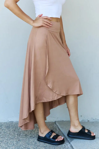 First Choice High Waisted Flare Maxi Skirt in Camel - Skirt - Ninexis - Bottoms