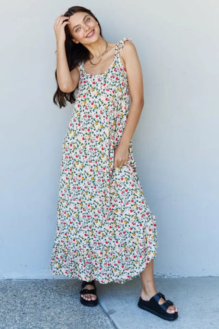 Floral / S - Doublju In The Garden Ruffle Floral Maxi Dress in Natural Rose - Dress - Ninexis - Dresses