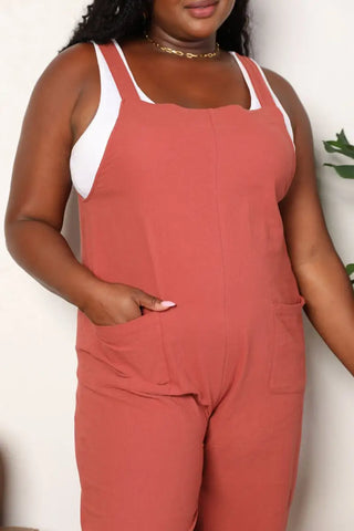 Wide Leg Overalls with Front Pockets - Romper - Parfee - Jumpsuits & Rompers