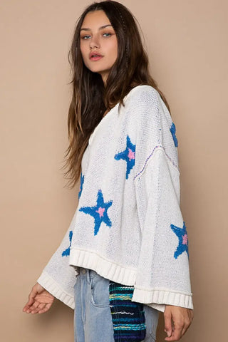 Long Sleeve Star Patch Sweater - Sweater - POL - Winter Collection