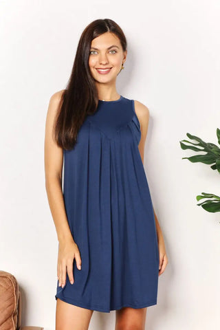 Perfee Round Neck Sleeveless Mini Dress - Dress - Trendsi - Dresses