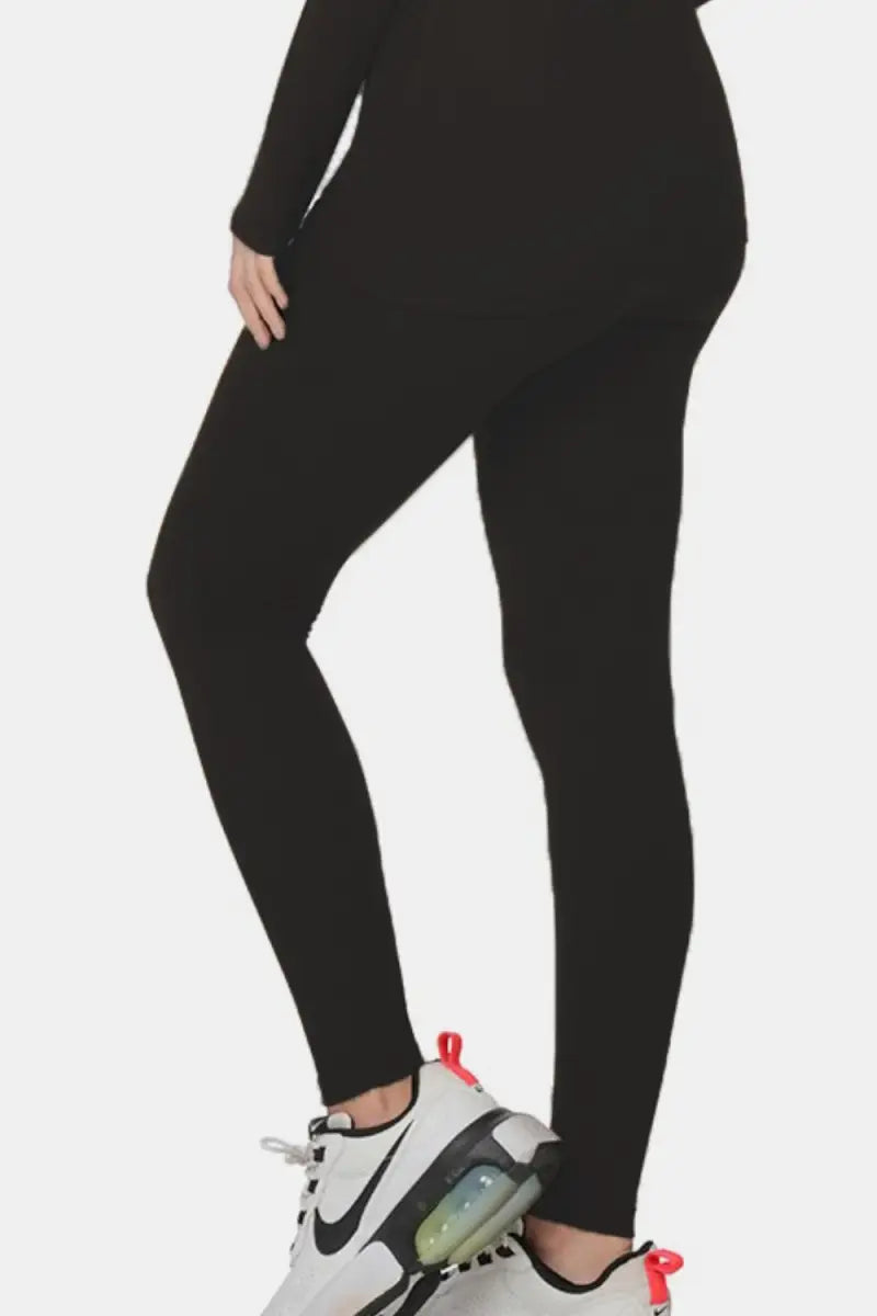 Zenana Full Size Turtleneck Top and Leggings Lounge Set - Trendsi - Loungewear