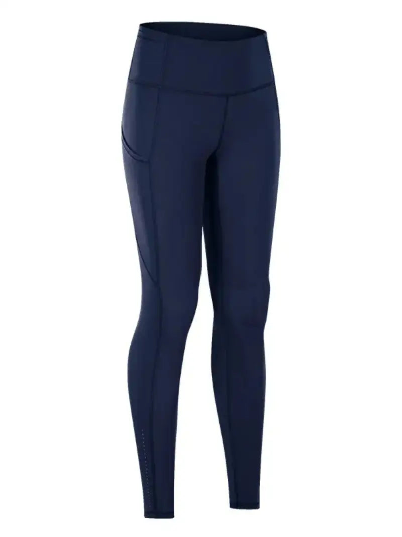 Navy / S - Wide Waistband Sports Leggings - Leggings - Y&W&Q - Bottoms