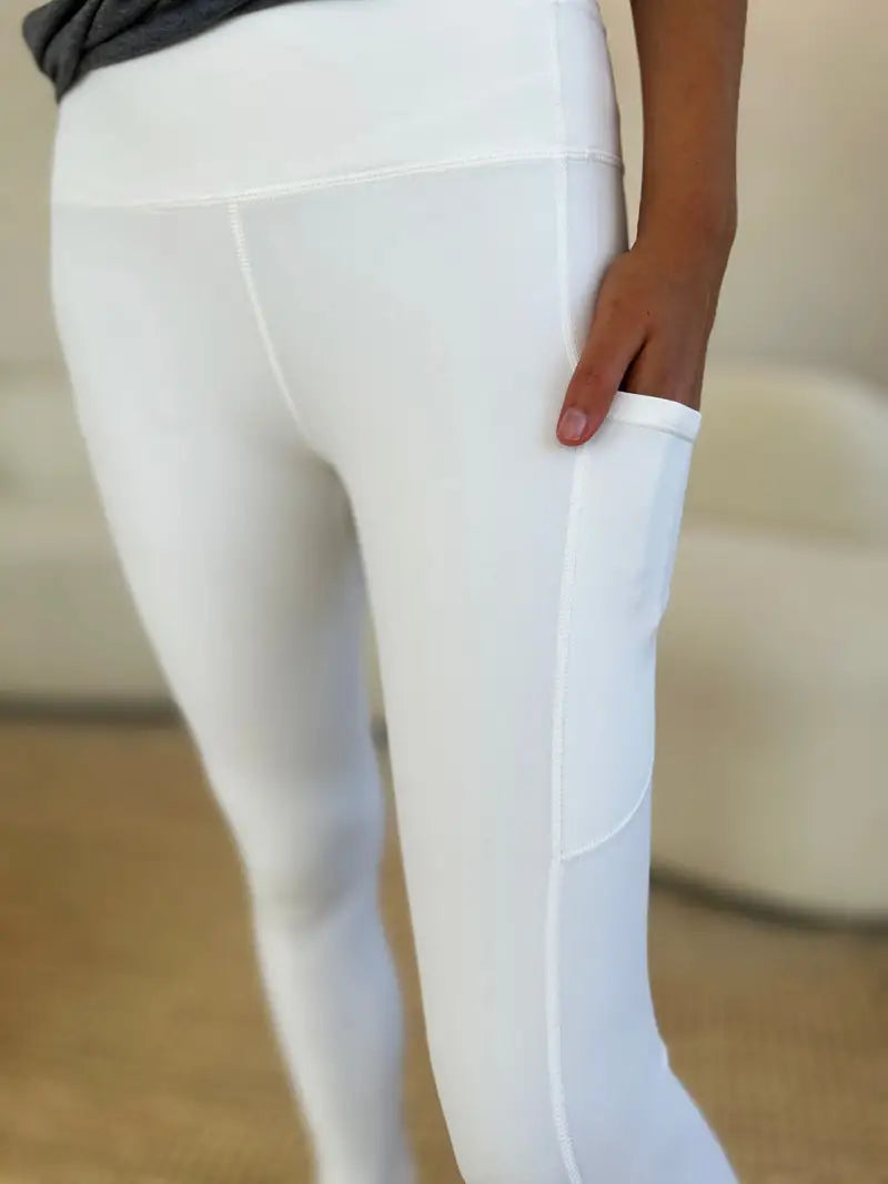 Wide Waistband Sports Leggings - Leggings - Y&W&Q - Bottoms