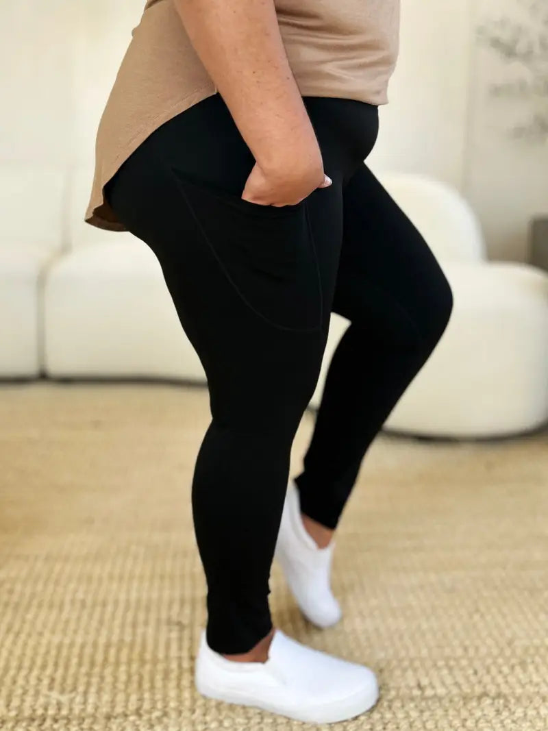 Wide Waistband Sports Leggings - Leggings - Y&W&Q - Bottoms