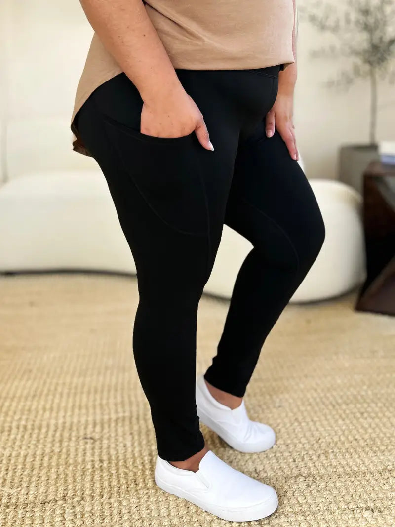 Wide Waistband Sports Leggings - Leggings - Y&W&Q - Bottoms