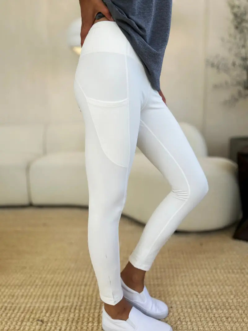 Wide Waistband Sports Leggings - Leggings - Y&W&Q - Bottoms