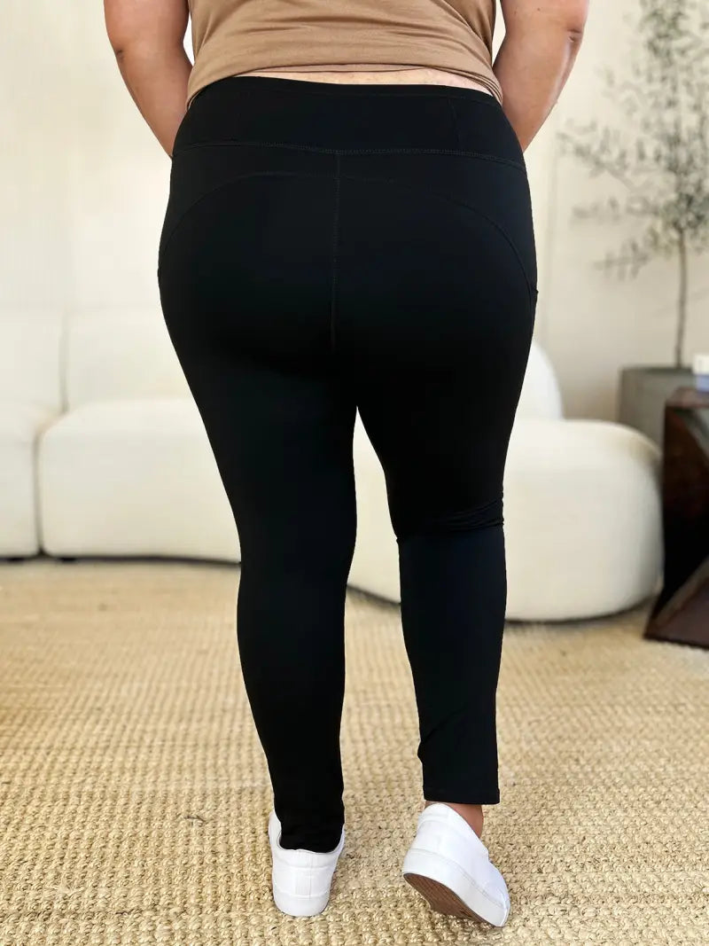 Wide Waistband Sports Leggings - Leggings - Y&W&Q - Bottoms