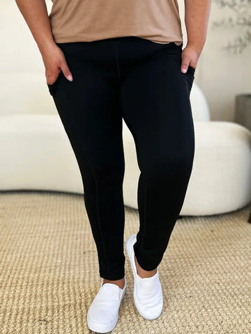 Wide Waistband Sports Leggings - Leggings - Y&W&Q - Bottoms