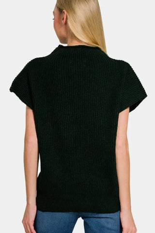 Short Sleeve Mock Neck Sweater - Sweater - Zenana - Winter Collection