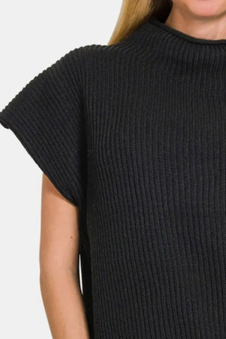 Short Sleeve Mock Neck Sweater - Sweater - Zenana - Winter Collection