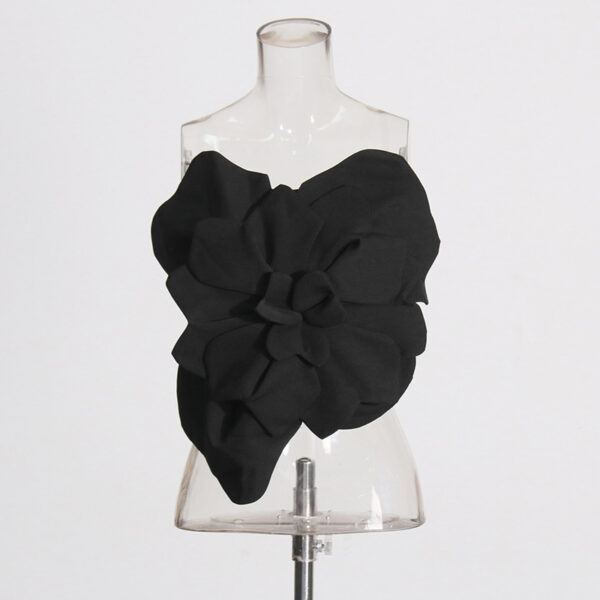 Three-Dimensional Flower Backless Tube Top Vest - Image 2