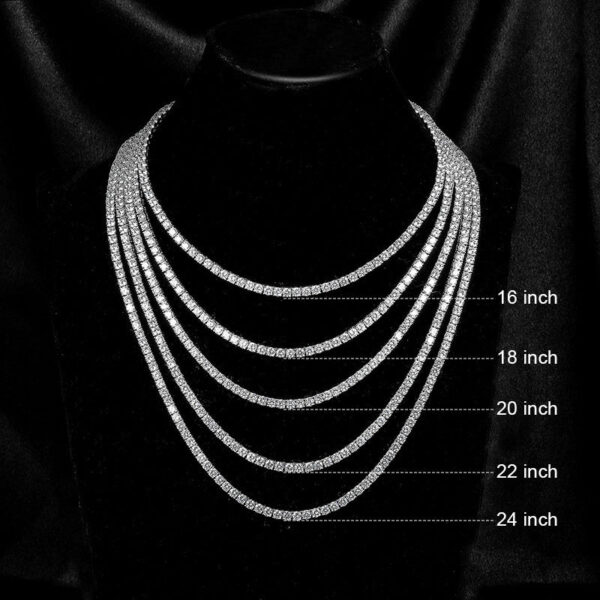 S925 Silver 4 Claw 2Mm/4Mm Zircon Tennis Necklace