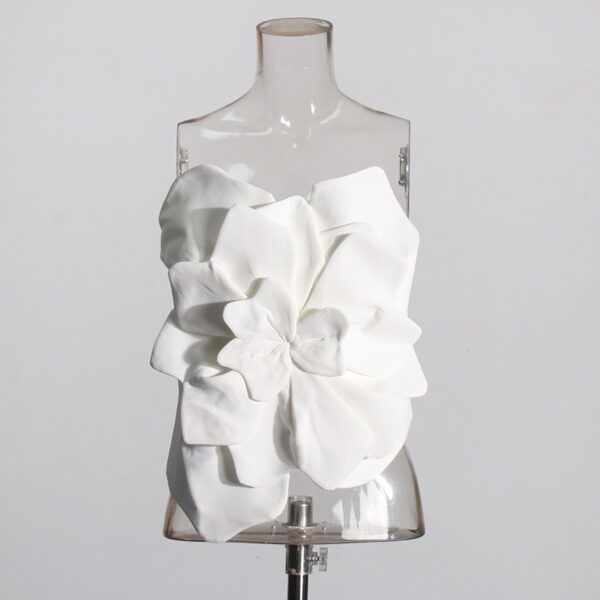 Three-Dimensional Flower Backless Tube Top Vest - Image 8