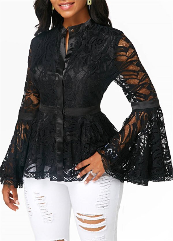 Women Lace Blouse - Casual Lady Clothes