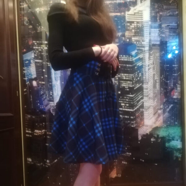 Asymmetrical Plaid Skirt - Image 2