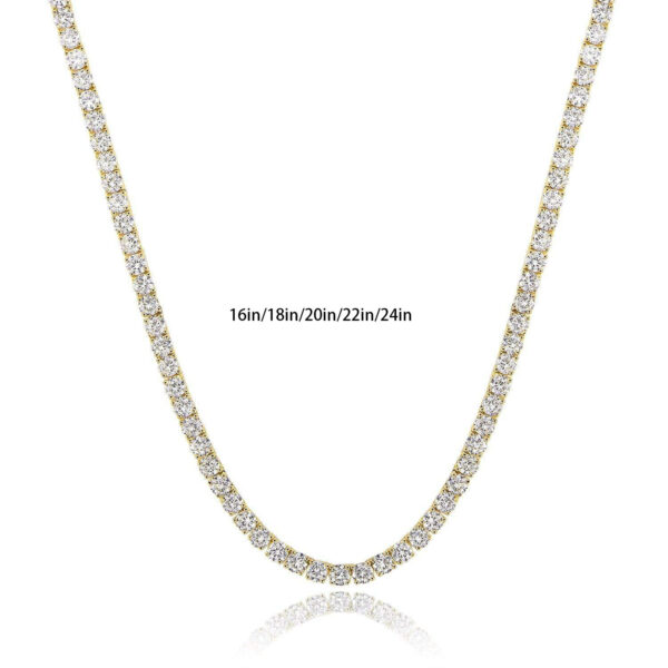 S925 Silver 4 Claw 2Mm/4Mm Zircon Tennis Necklace - Image 6