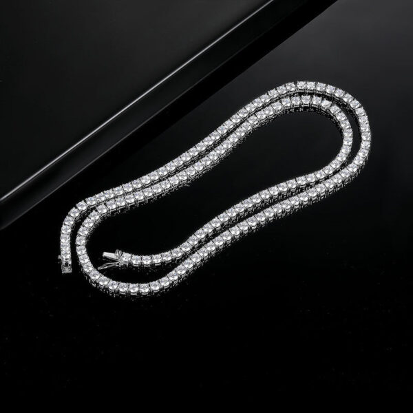 S925 Silver 4 Claw 2Mm/4Mm Zircon Tennis Necklace - Image 2