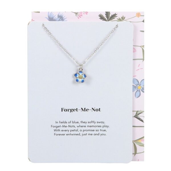 Forget-Me-Not Flower Necklace On Greeting Card - Image 2