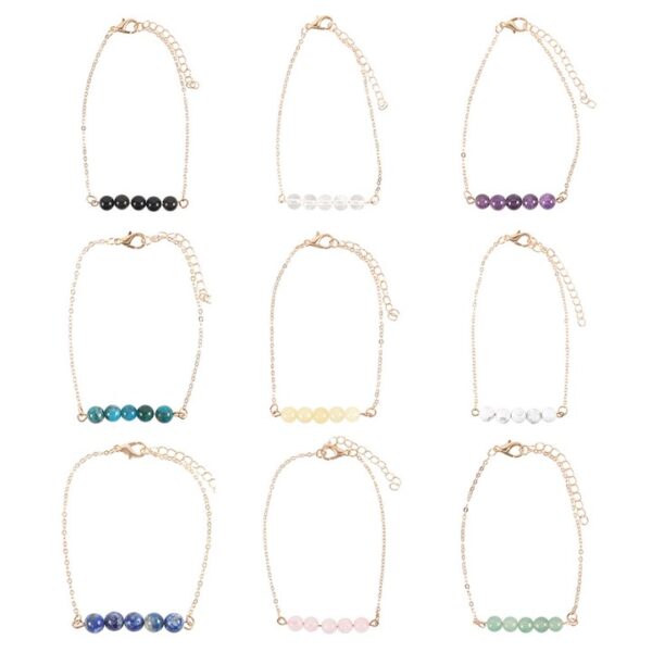 Set Of 9 Crystal Beaded Chain Bracelets - Image 3