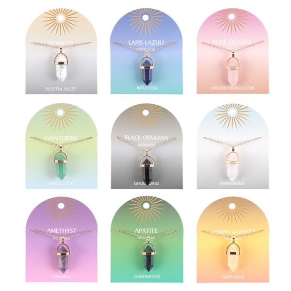 Set Of 9 Crystal Pendant Necklaces - Image 2