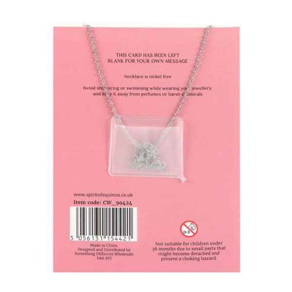 Rose Quartz Crystal Moon Necklace On Greeting Card - Image 3