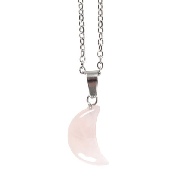 Rose Quartz Crystal Moon Necklace On Greeting Card - Image 4