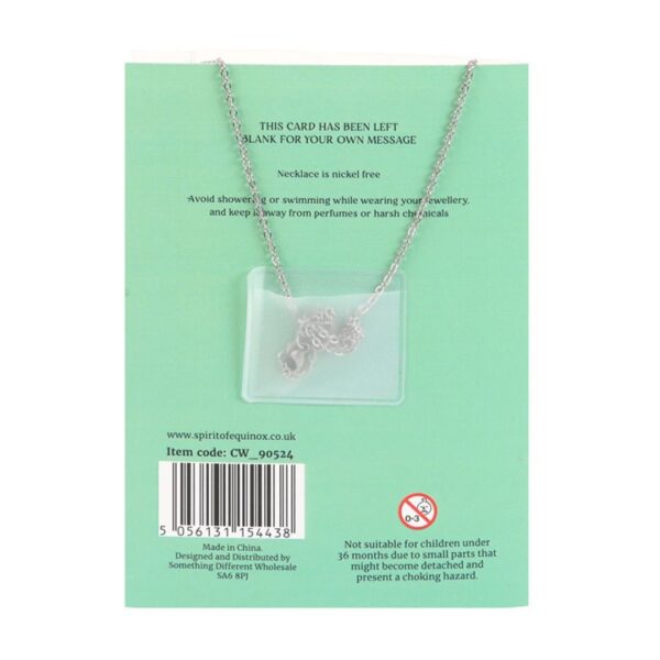 Green Aventurine Crystal Moon Necklace On Greeting Card - Image 3