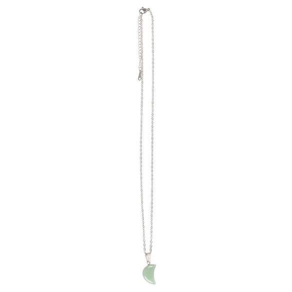 Green Aventurine Crystal Moon Necklace On Greeting Card - Image 5