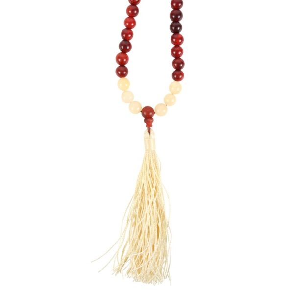 Self Confidence Rosewood &Amp; Yellow Jasper Mallah Necklace - Image 3