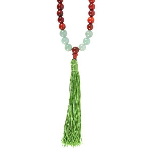 Love And Gratitude Rosewood &Amp; Green Aventurine Mallah Necklace - Image 3