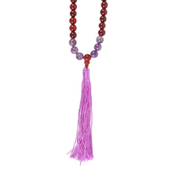 Intuition Rosewood &Amp; Amethyst Mallah Necklace - Image 3