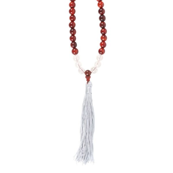 Stress Less Rosewood &Amp; Clear Quartz Mallah Necklace - Image 3