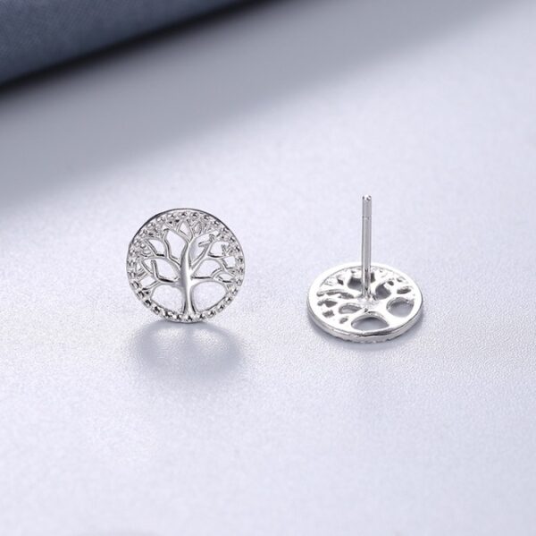 925 Silver Round Tree Zircon Earrings – Elegant Earrings For Women - Image 4