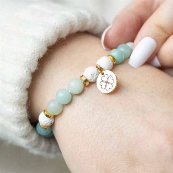 Abundance Amazonite Crystal Essential Oil Bracelet - Image 2