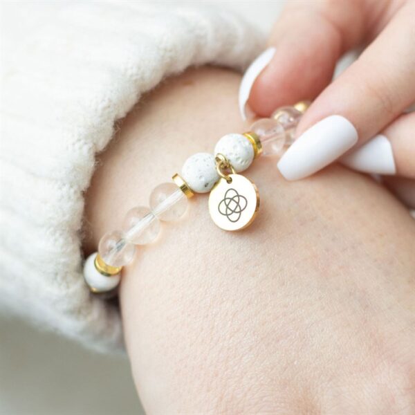 Friendship Clear Quartz Essential Oil Bracelet - Image 2