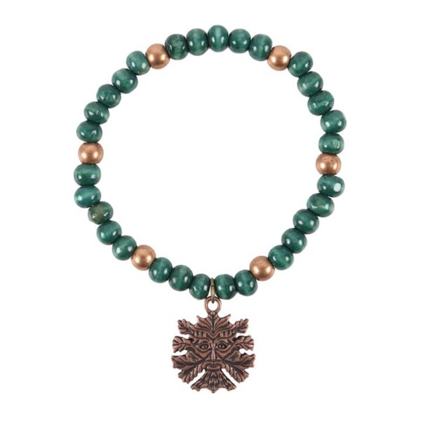 Green Man Wooden Charm Bracelet - Image 2