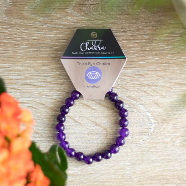 Third Eye Chakra Amethyst Gemstone Bracelet - Image 4