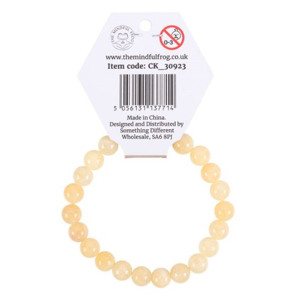 Solar Plexus Chakra Yellow Jade Gemstone Bracelet - Image 2