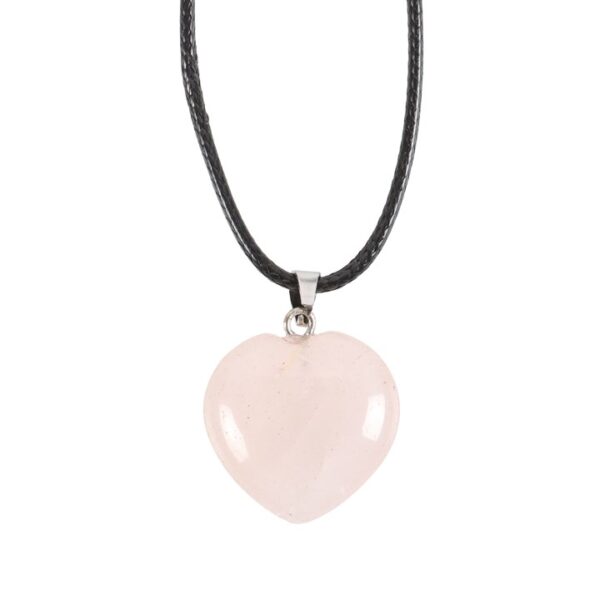 Rose Quartz Healing Crystal Heart Necklace - Image 3