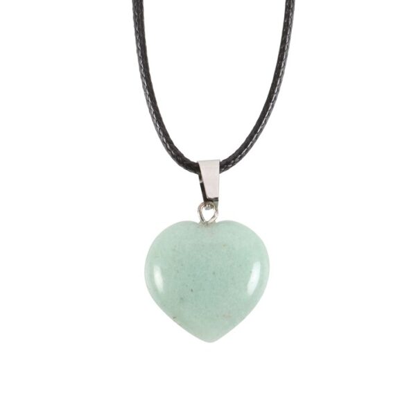 Green Aventurine Healing Crystal Heart Necklace - Image 3